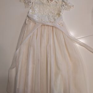 Elegant Cream Lace Kids Dress